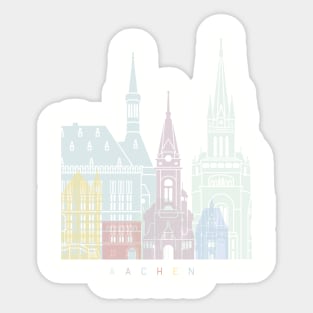 Aachen skyline poster pastel Sticker